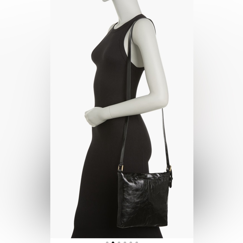EUC HOBO black leather crossbody bag